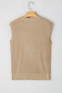 Parchment Western Cowboy Embroidery Round Neck Sleeveless Sweater