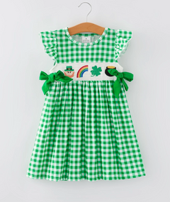 St. Patrick's Day Girls Smocking Embroidery Dress