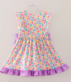 Easter Purple Blue Leopard Rabbit Bunny Ruffle Girl Dress